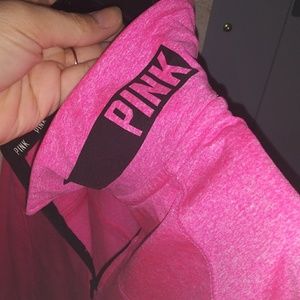 Pink half zip pullover